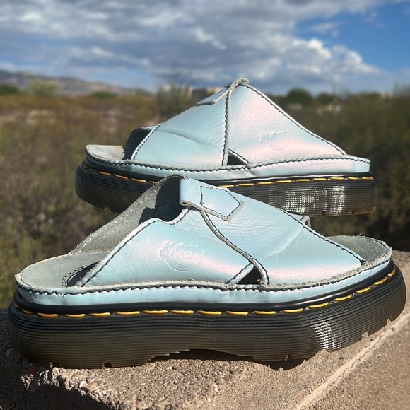 🏴󠁧󠁢󠁥󠁮󠁧󠁿 Dr. Martens Daisy MIE Blue Opal Chunky Platform Slides UK 5 - Picture 8 of 17